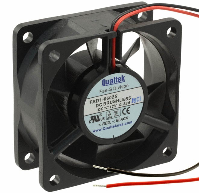FAD1-06025CSHW12 by Qualtek - FAN AXIAL 60X25MM 12VDC WIRE