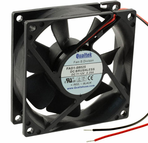 FAD1-08025DAHW11 by Qualtek - FAN AXIAL 80X25MM 24VDC WIRE