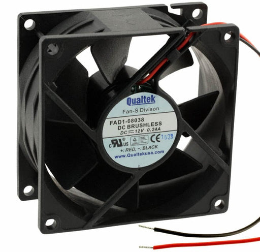 FAD1-08038CBAW12 by Qualtek - FAN AXIAL 80.5X38MM 12VDC WIRE