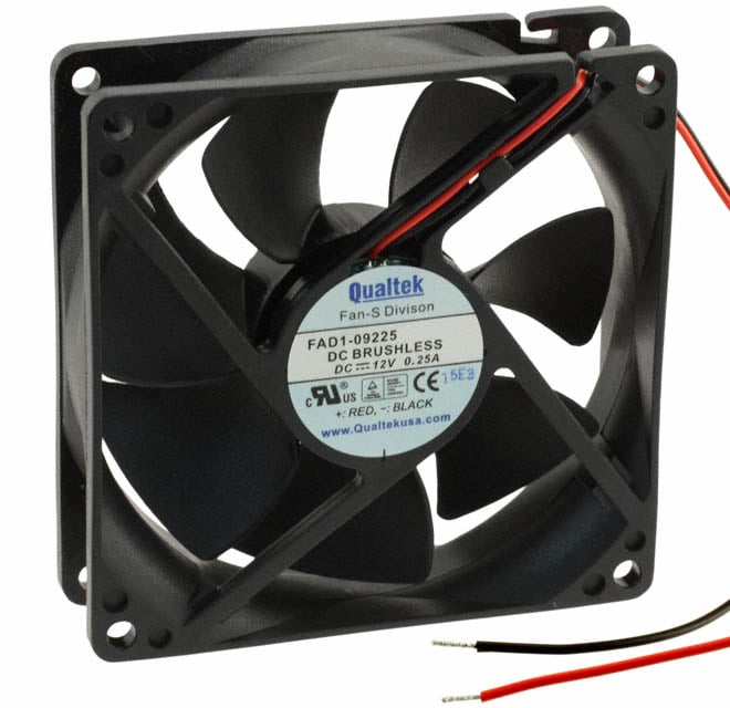 FAD1-09225DBHW12 by Qualtek - FAN AXIAL 92.5X25MM 24VDC WIRE