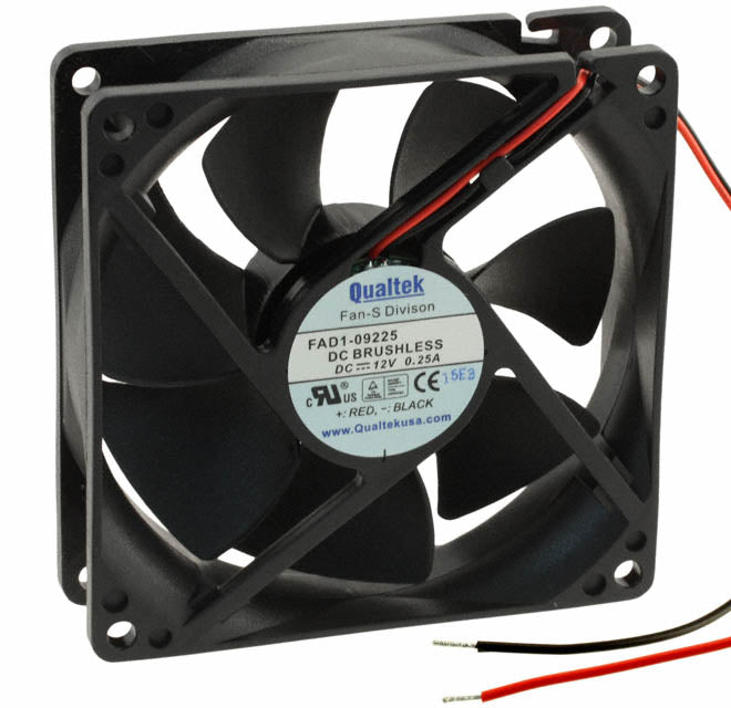 FAD1-09225CHHW12 by Qualtek - FAN AXIAL 92.5X25MM 12VDC WIRE