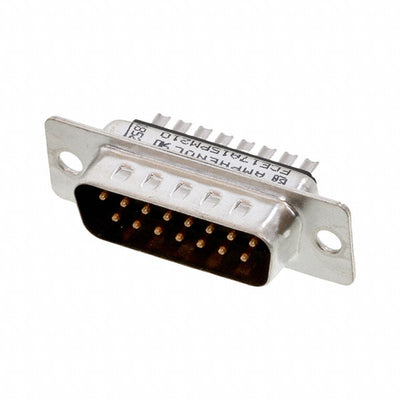 FCE17A15PM210 by Amphenol ICC (Commercial Products) - CONNECTOR D-SUB PLUG 15POS SLDR CUP