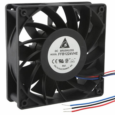 FFB1224VHE-BR00 by Delta Electronics - FAN AXIAL 120X38MM 24VDC WIRE