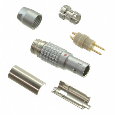FGG.0B.302.CLAD25 by LEMO - CONNECTOR PLUG MALE 2P GOLD SLDR CUP