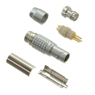 FGG.0B.303.CLAD42 by LEMO - CONNECTOR PLUG MALE 3P GOLD SLDR CUP