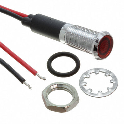 FL1M-8FW-1-R12V by Mallory Sonalert Products Inc. - LED RED 8MM NUT 12VAC/DC STK