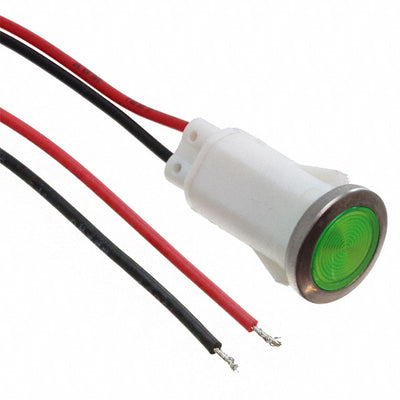 FL1P-12QW-2-G110V by Mallory Sonalert Products Inc. - LED GRN 12MM SNAP 110VAC/DC STK