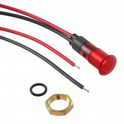 FL1P-8NW-1-R2V by Mallory Sonalert Products Inc. - LED RED 8MM NUT 2VAC/DC STK