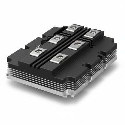 Electronic component with multiple connectors on a white background