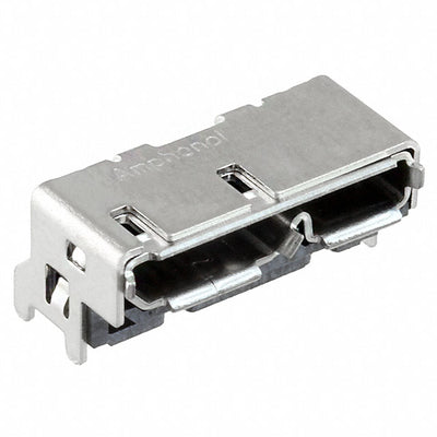 GSB443T33HR by Amphenol ICC (Commercial Products) - CONNECTOR RECPT USB3.1 MICRO B SMD R/A