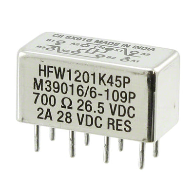HFW1201K45P by TE Connectivity Aerospace, Defense and Marine - RELAY GEN PURPOS DPDT 2A 26.5VDC
