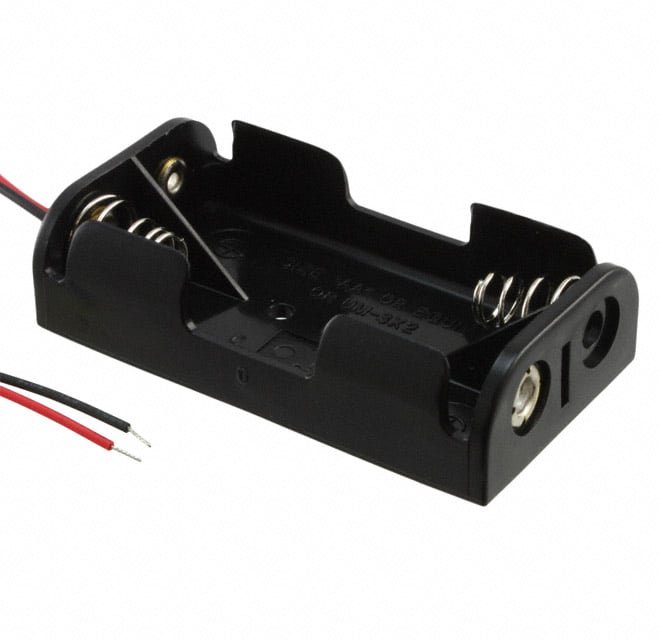 HH-3632 by Bud Industries - BATT HOLDER AA 2 CELL 6"" LEADS