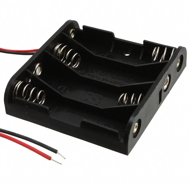 HH-3633 by Bud Industries - BATT HOLDER AA 4 CELL 6"" LEADS