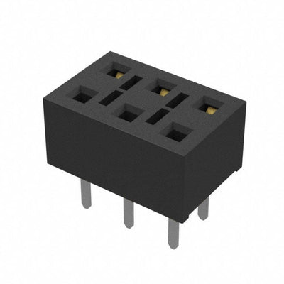 HLE-103-02-S-DV-TE-TR by Samtec Inc. - CONNECTOR RECPT 6POS 0.1 GOLD PCB