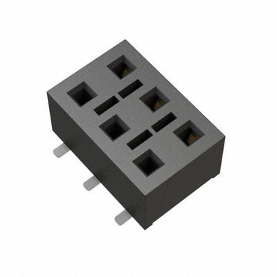 HLE-103-02-S-DV-K by Samtec Inc. - CONNECTOR RECPT 6POS 0.1 GOLD SMD