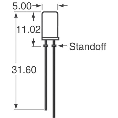 HLMP-FW67-MQ000 by Broadcom Limited - LED COOL WHT CLEAR 5MM FLAT T/H