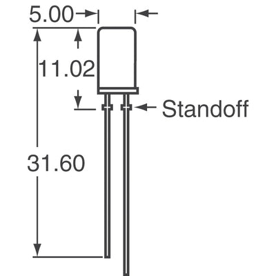 HLMP-FW66-MQ000 by Broadcom Limited - LED COOL WHT CLEAR 5MM FLAT T/H