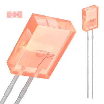 HLMP-S201-D0000 by Broadcom Limited - LED RED DIFF RECT 2MMX5MM T/H