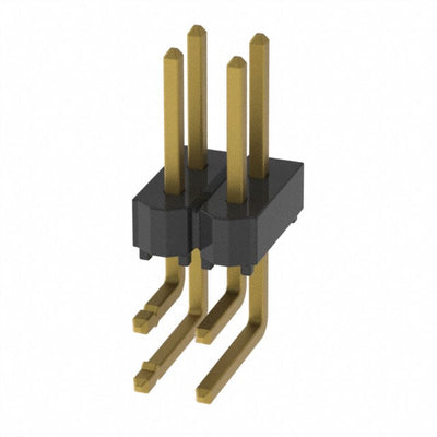 HTSW-102-08-G-D-LA by Samtec Inc. - CONNECTOR HEADER R/A 4POS 2.54MM