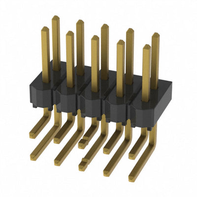 HTSW-105-08-G-D-LA by Samtec Inc. - CONNECTOR HEADER R/A 10POS 2.54MM