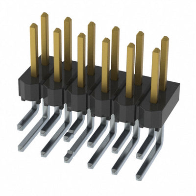HTSW-106-08-S-D-LA by Samtec Inc. - CONNECTOR HEADER R/A 12POS 2.54MM