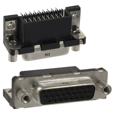 ICD26S13E4GV00LF by Amphenol ICC (FCI) - CONNECTOR D-SUB HD RCPT 26P R/A SLDR