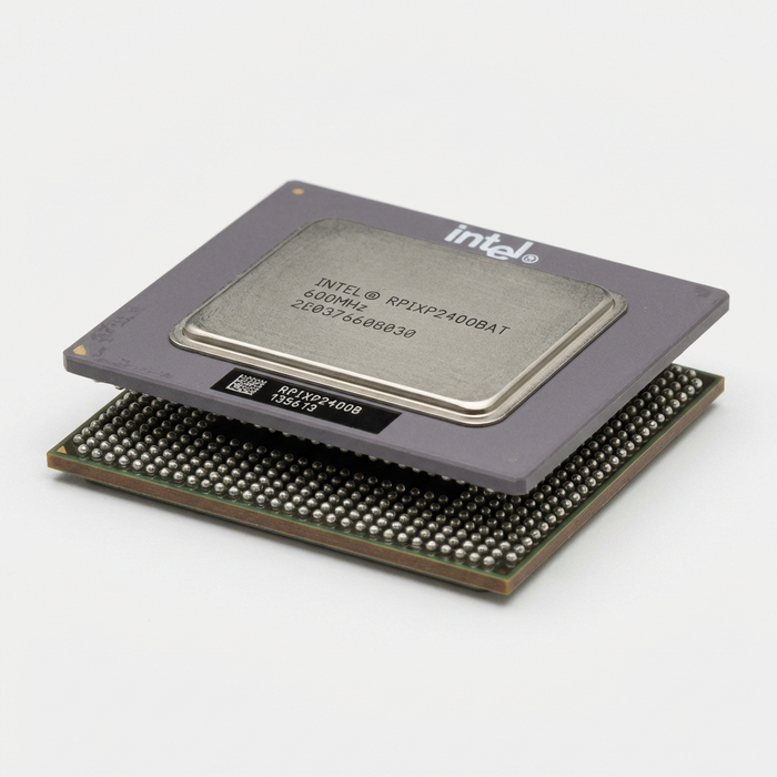 Intel CPU on a white background