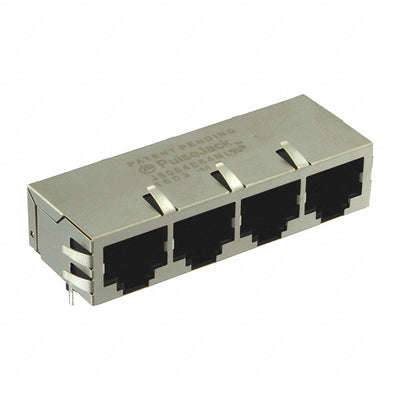 J8064E64NL by Pulse Electronics - CONNECTOR JACK 4PORT 100 BASE-TX PCB