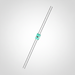 Thin rod with a small light blue square at one end on a white background