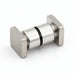 Metallic cylindrical component with a black ring on a white background