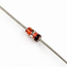 JANTXV1N6311  radial-leaded electronic diode with a red-orange and black color-coded body, shown on a plain white background.