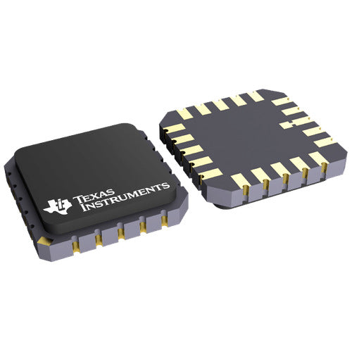 Two Texas Instruments electronic integrated circuit chips with gold-plated pins on a clean white background.