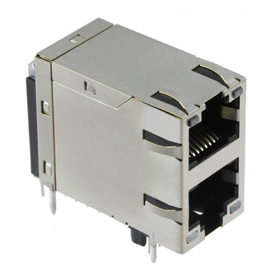 JXC0-1011NL by Pulse Electronics - CONNECTOR JACK 2PORT 1000 BASE-T PCB