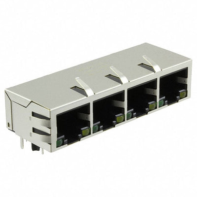 JXD0-4015NL by Pulse Electronics - CONNECTOR JACK 4PORT 1000 BASE-T PCB