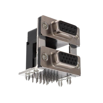 K42X-E9S/E15S-A4N by Kycon, Inc. - CONNECTOR D-SUB PLUG/RCPT 9/15POS R/A