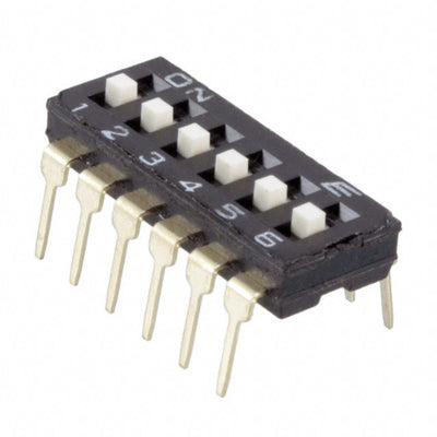 KAE06LAGT by E-Switch - SWITCH SLIDE DIP SPST 25MA 24V