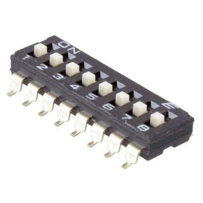 KAE08LGGT by E-Switch - SWITCH SLIDE DIP SPST 25MA 24V