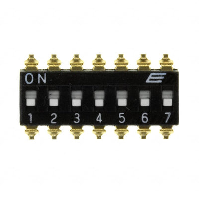 KAJ07LGGT by E-Switch - SWITCH SLIDE DIP SPST 25MA 24V