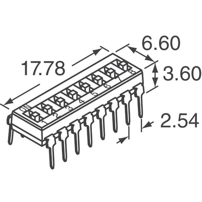 KAJ07LAGT by E-Switch - SWITCH SLIDE DIP SPST 25MA 24V