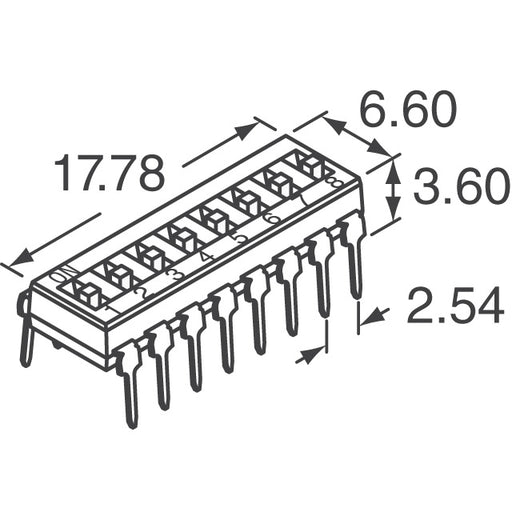 KAJ07LAGT by E-Switch - SWITCH SLIDE DIP SPST 25MA 24V