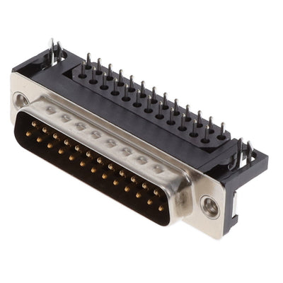 KF22X-B25P-N by Kycon, Inc. - CONNECTOR D-SUB PLUG 25POS R/A SLDR