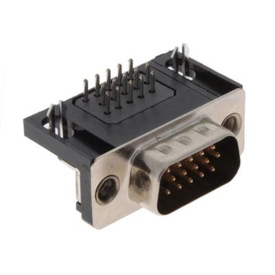 KF66X-E15P-N by Kycon, Inc. - CONNECTOR D-SUB HD PLUG 15P R/A SLDR