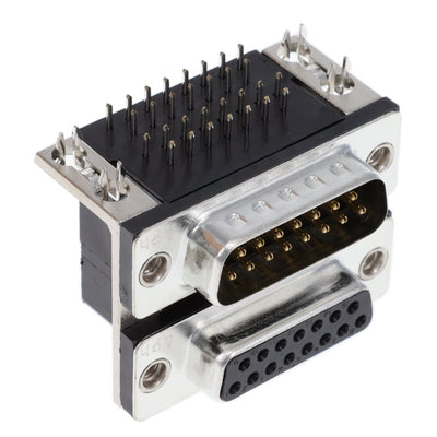 L17H1430130 by Amphenol ICC (Commercial Products) - CONNECTOR D-SUB PLUG/RCPT 15P R/A SLD