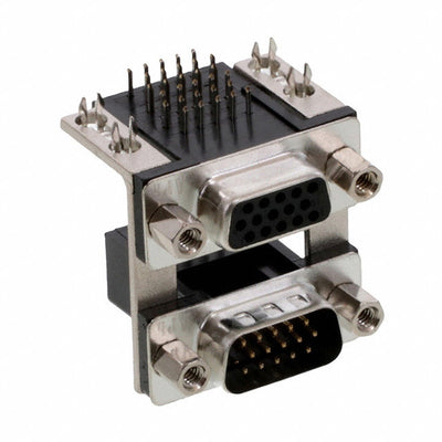 L17H2J70131 by Amphenol ICC (Commercial Products) - CONNECTOR D-SUB PLUG/RCPT 15P R/A SLD
