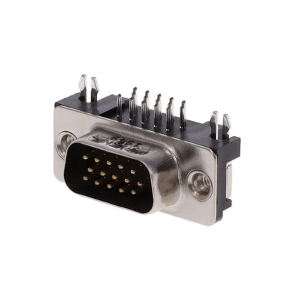 L717HDE15PD4CH4R by Amphenol ICC (Commercial Products) - CONNECTOR D-SUB HD PLUG 15P R/A SLDR