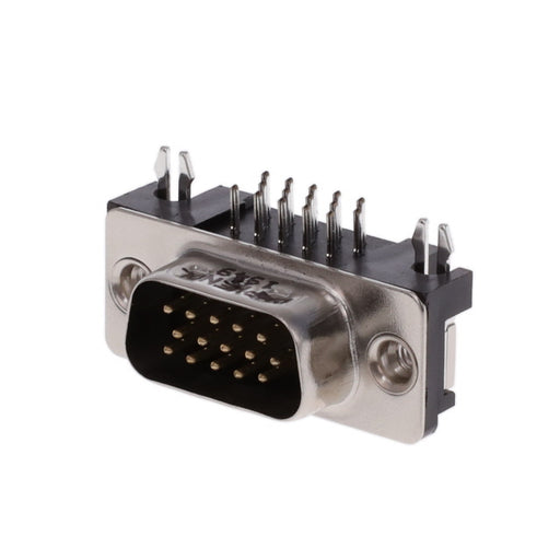 L717HDE15PD4CH4R by Amphenol ICC (Commercial Products) - CONNECTOR D-SUB HD PLUG 15P R/A SLDR