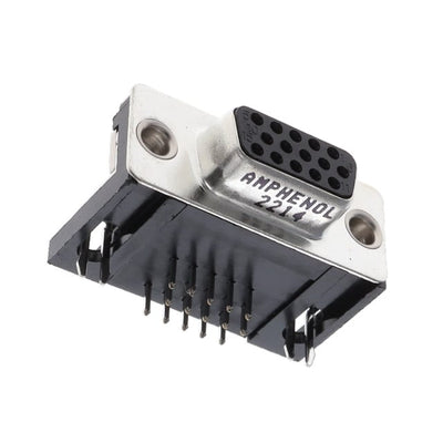 L77HDE15SD1CH4RC309 by Amphenol ICC (Commercial Products) - CONNECTOR D-SUB HD RCPT 15P R/A SLDR