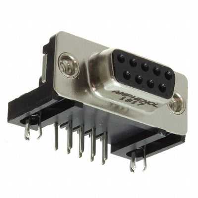 L77SDE09S1ACH4R by Amphenol ICC (Commercial Products) - CONNECTOR D-SUB RCPT 9POS R/A SLDR