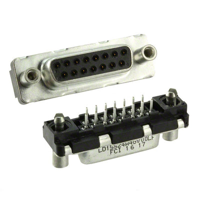 LD15S24A4GV00LF by Amphenol ICC (FCI) - CONNECTOR D-SUB RCPT 15POS VERT SLDR