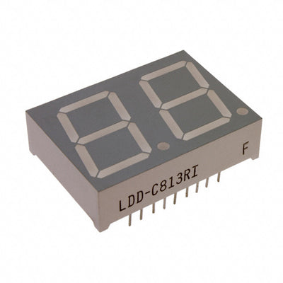 LDD-C813RI by Lumex Opto/Components Inc. - DISPLAY 7-SEG 0.8"" DBL YLW 18DIP